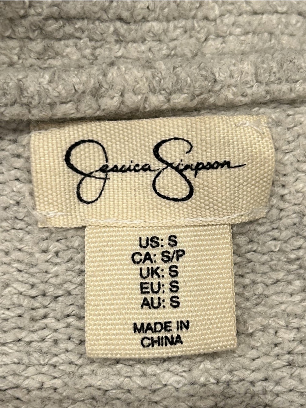 Jessica Simpson Oversized V-Neck Knit Cardigan Sweater | Grey | Size S - Picture 3 of 4